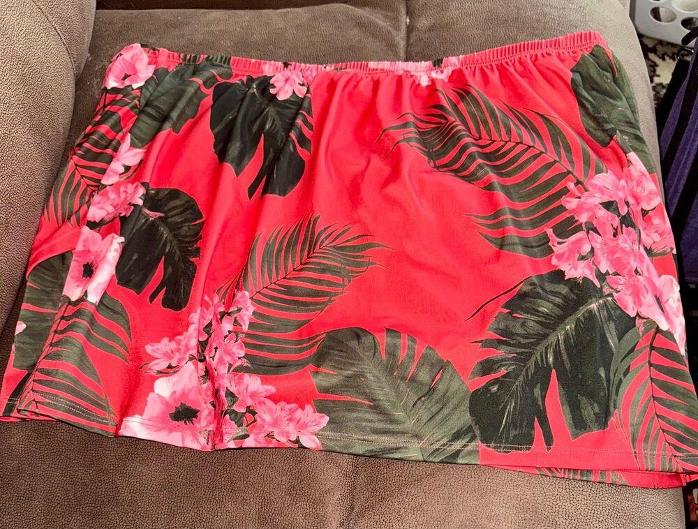 Cacique Tropical floral swim skirt w/slit 18